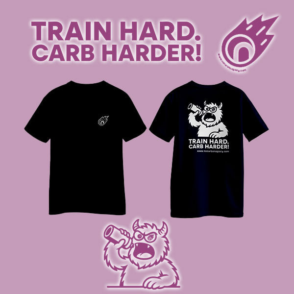 T-SHIRT | TRAIN HARD. CARB HARDER! - Black